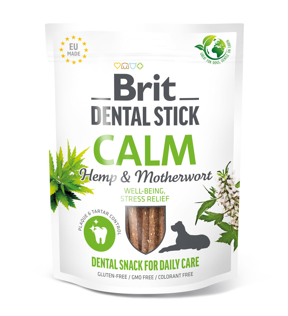 Brit Dental Stick Calm kanepiga, 251g hind ja info | Maiustused koertele | kaup24.ee