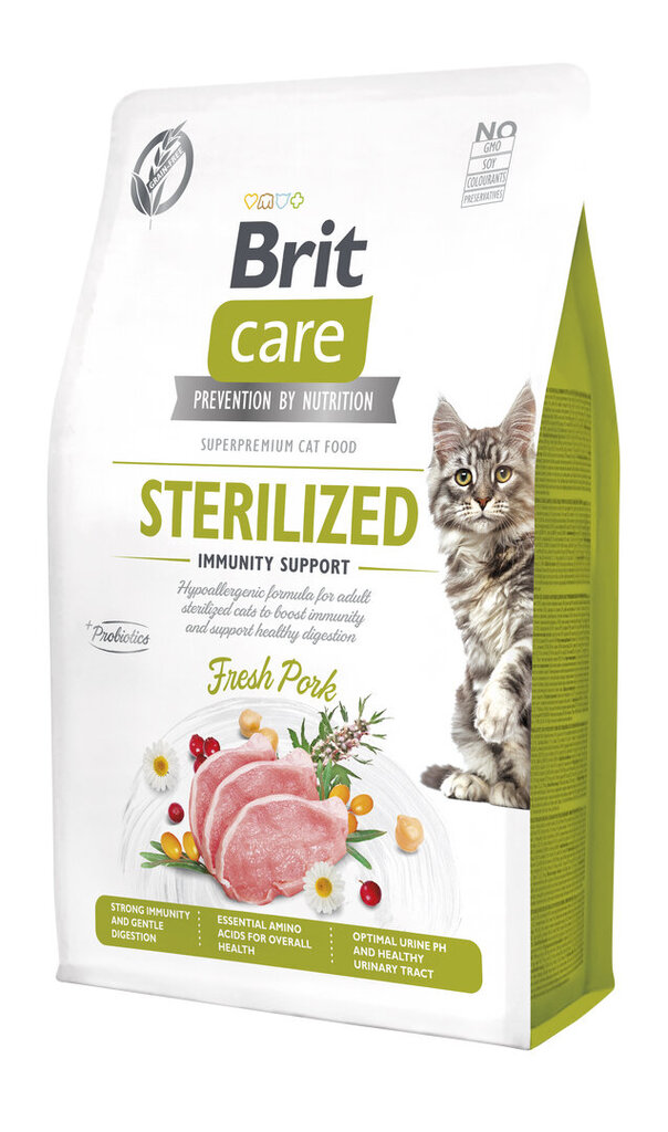 Brit Care Cat Grain-Free Sterilized Immunity Support kassitoit, 2kg цена и информация | Kuivtoit kassidele | kaup24.ee