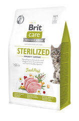 Brit Care Cat GF Sterilized Поддержка иммунитета для стерилизованных кошек со свининой, 400 г цена и информация | Сухой корм для кошек | kaup24.ee