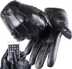 Кожаные мужские перчатки L53, черные цена и информация | Мужские шарфы, шапки, перчатки | kaup24.ee