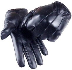 Кожаные мужские перчатки L53, черные цена и информация | Мужские шарфы, шапки, перчатки | kaup24.ee