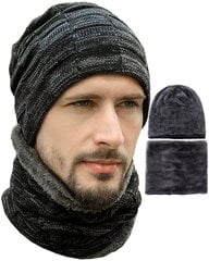 Комплект шарф и шапка R88, серый цена и информация | Мужские шарфы, шапки, перчатки | kaup24.ee