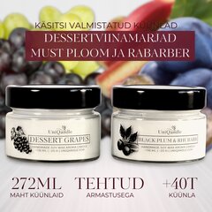 UniQandle sojavaha küünlad Dessert Grapes-Black Plum & Rhubarb, 2 tk hind ja info | Küünlad, küünlajalad | kaup24.ee