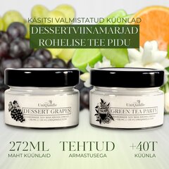 UniQandle sojavaha küünlad Dessertviinamarjad - Rohelise Tee Pidu, 2 tk цена и информация | Подсвечники, свечи | kaup24.ee