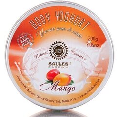 Увлажняющий йогурт для тела MANGO Saules Fabrika, 200 г цена и информация | Кремы, лосьоны для тела | kaup24.ee