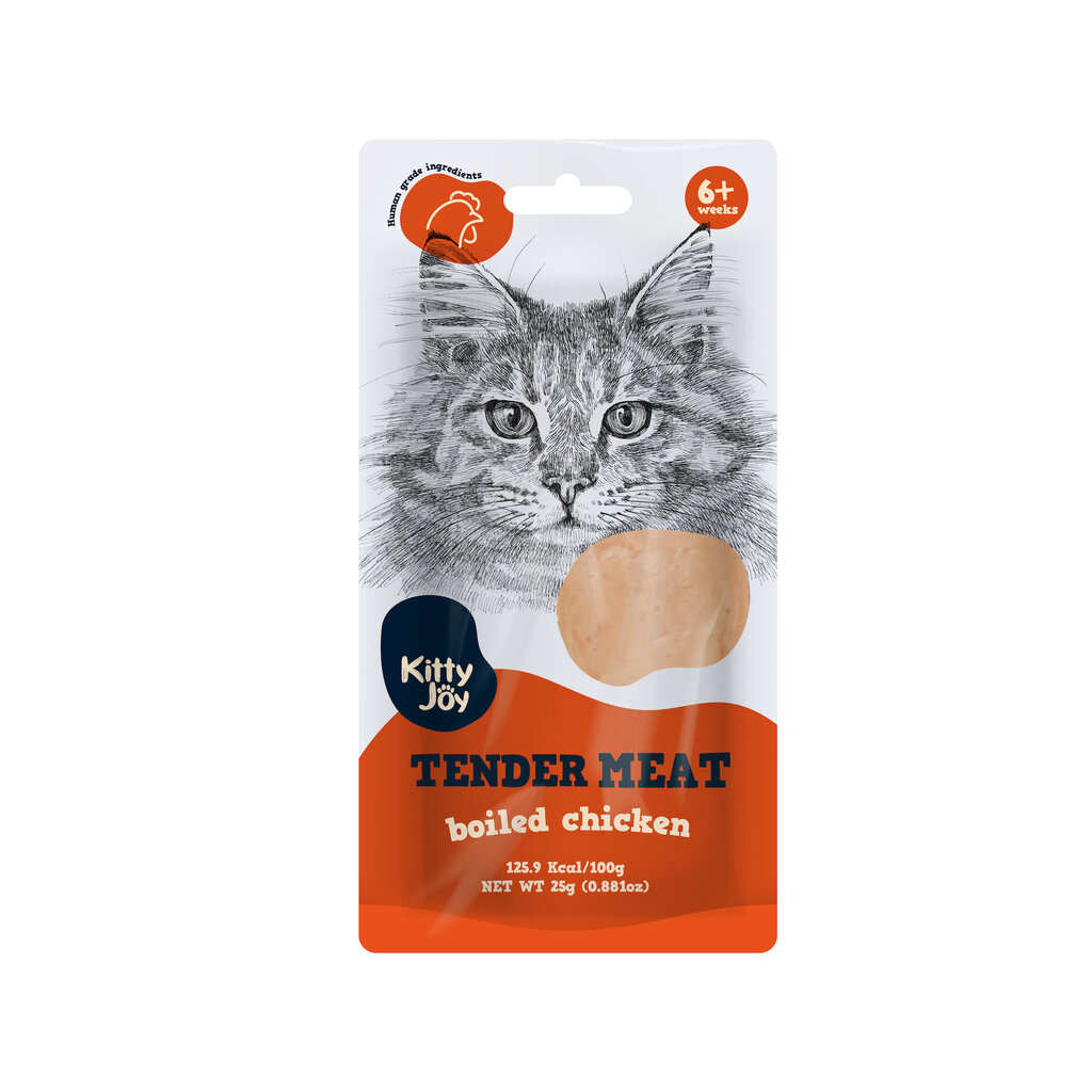 Kitty Joy Tender Boiled Chicken naturaalne maius kassile, 25g цена и информация | Maiustused kassidele | kaup24.ee