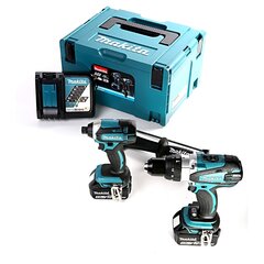 Akutrelli komplekt Makita DLX2145TJ 18V hind ja info | Akutrellid, kruvikeerajad | kaup24.ee