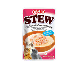 Ciao Stew Chicken Salmon märgtoit kassidele 40g цена и информация | Кошачьи консервы | kaup24.ee