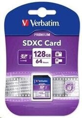 Mälukaart Verbatim (44025), 128GB, SD hind ja info | Mobiiltelefonide mälukaardid | kaup24.ee