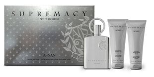 Kinkekomplekt meestele Afnan Supremacy Silver: parfüüm EDP, 100 ml + aftershave geel, 100 ml + dušigeel, 100 ml цена и информация | Мужские духи | kaup24.ee