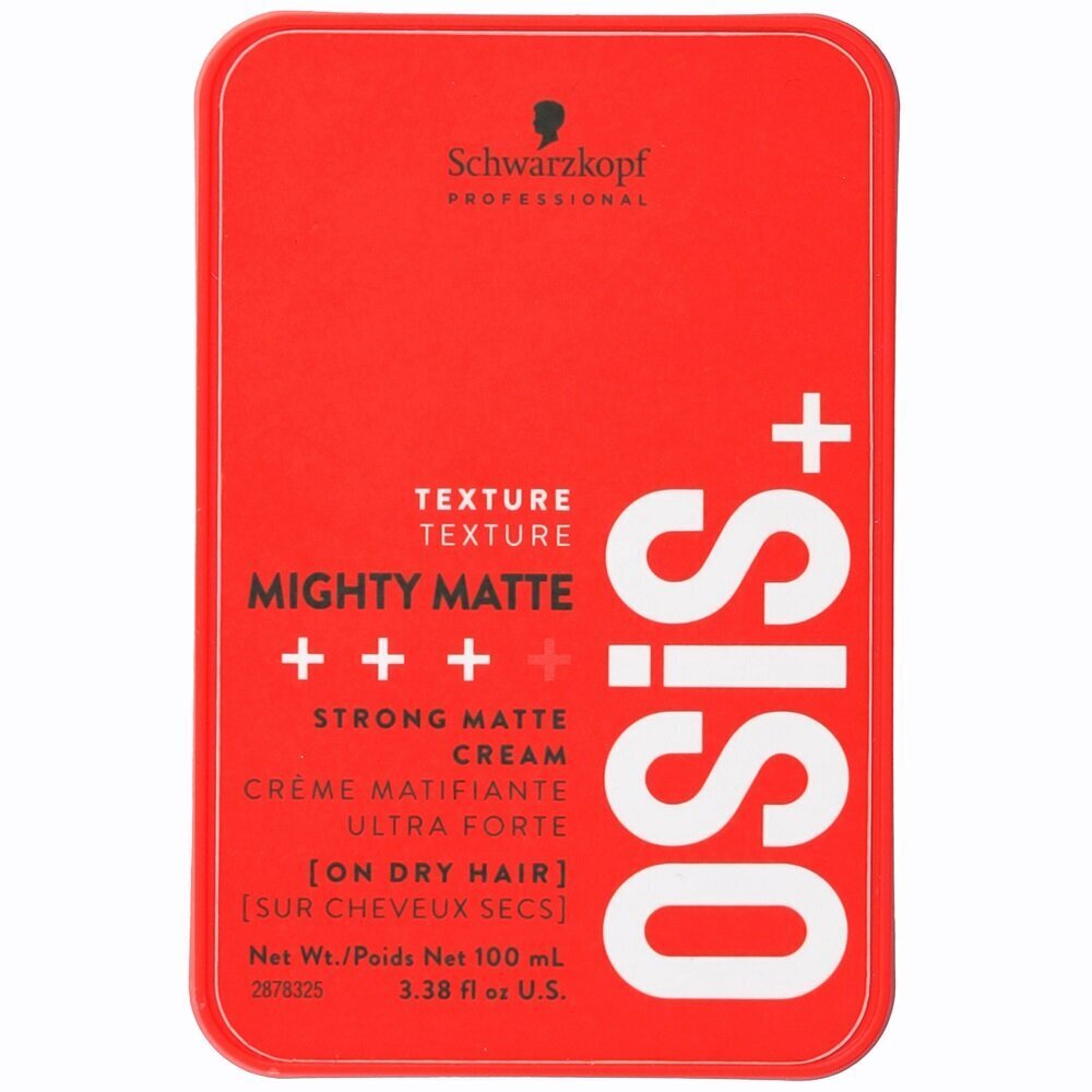 Tugevatoimeline matt juuksekreem Schwarzkopf Professional Osis+ Mighty Matte, 100 ml hind ja info | Viimistlusvahendid juustele | kaup24.ee