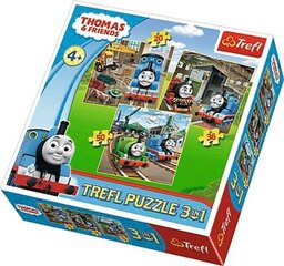 Pusle komplekt Trefl 3 in 1 Thomas&Friends, 34821 hind ja info | Pusled | kaup24.ee