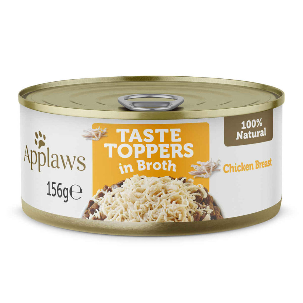 Applaws Dog Taste Toppers koos kanarinnaga puljongis, 12x156 g hind ja info | Konservid koertele | kaup24.ee