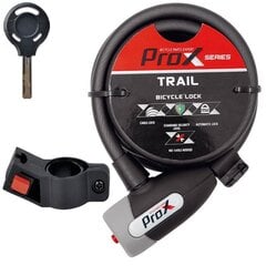 Jalgrattalukk ProX Trail 10x1800 mm, must цена и информация | Замки для велосипеда | kaup24.ee