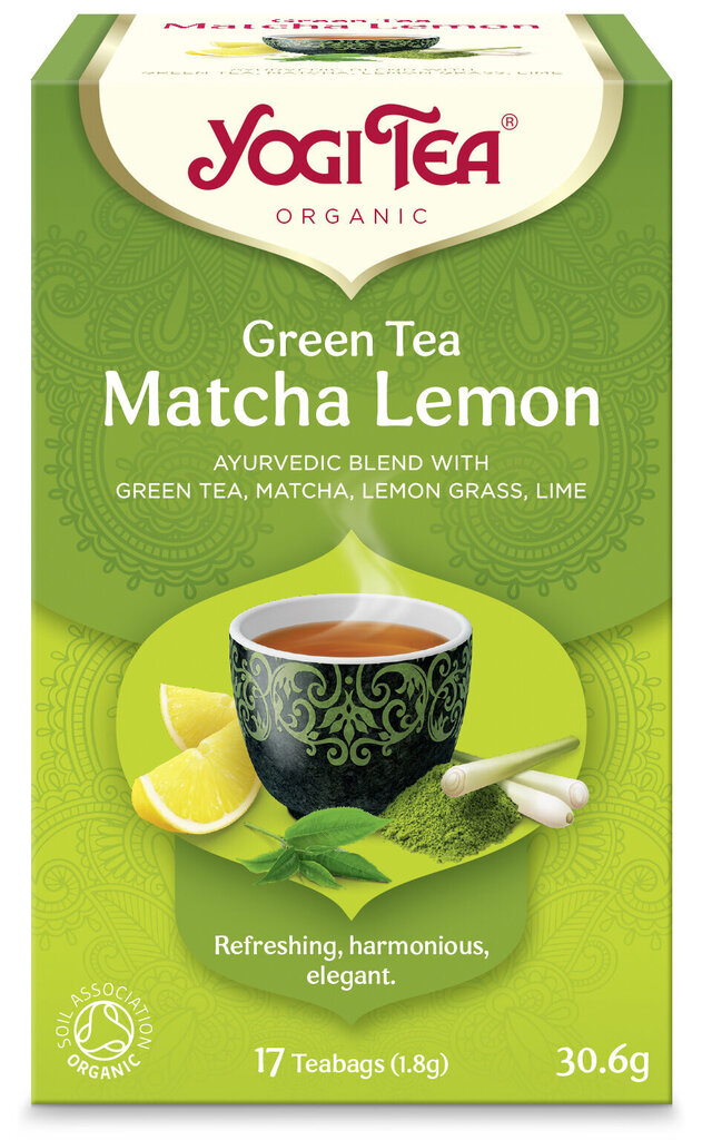 Ajurveeda YogiTea® roheline tee Matcha Lemon, 30.6 g hind ja info | Tee | kaup24.ee