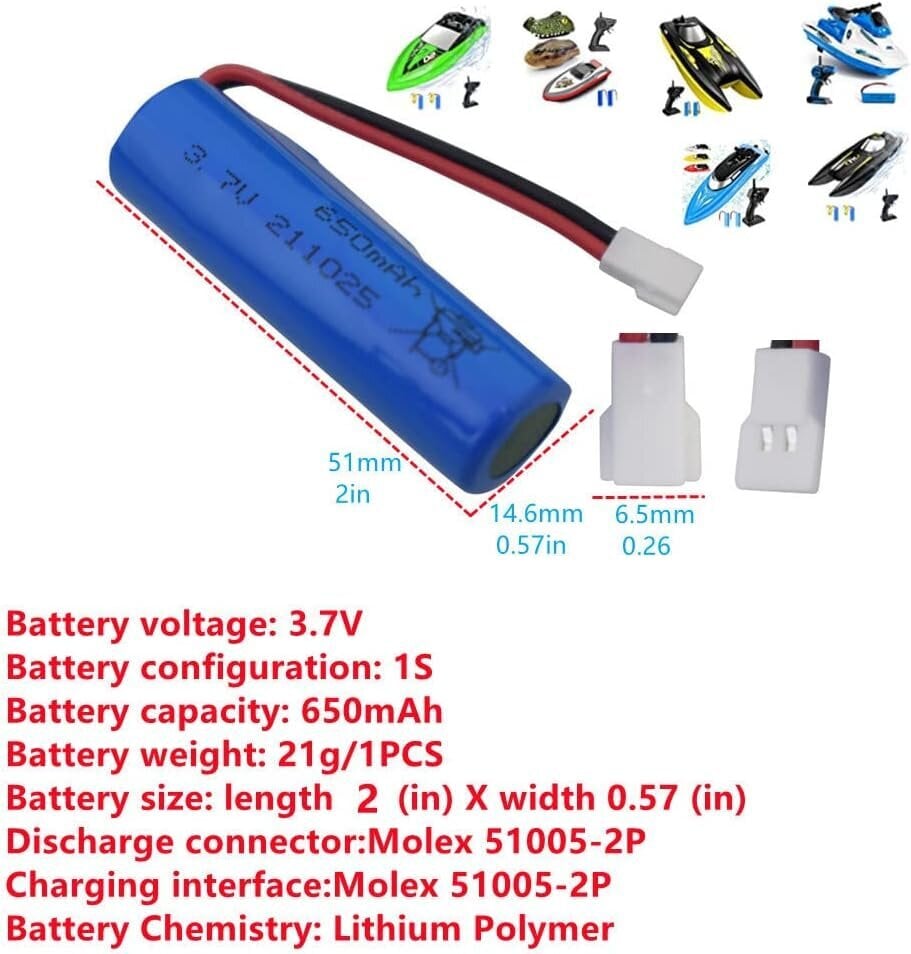 Liitiumaku Syma Q9 3.7V 650mAh H126 H131 H118 RH701 цена и информация | Patareid | kaup24.ee