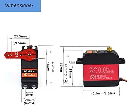 Servo 20kg DS3120MG alumiiniumkestaga veekindel digitaalne servo RC-autole (juhtimisnurk 180) цена и информация | Droonid | kaup24.ee