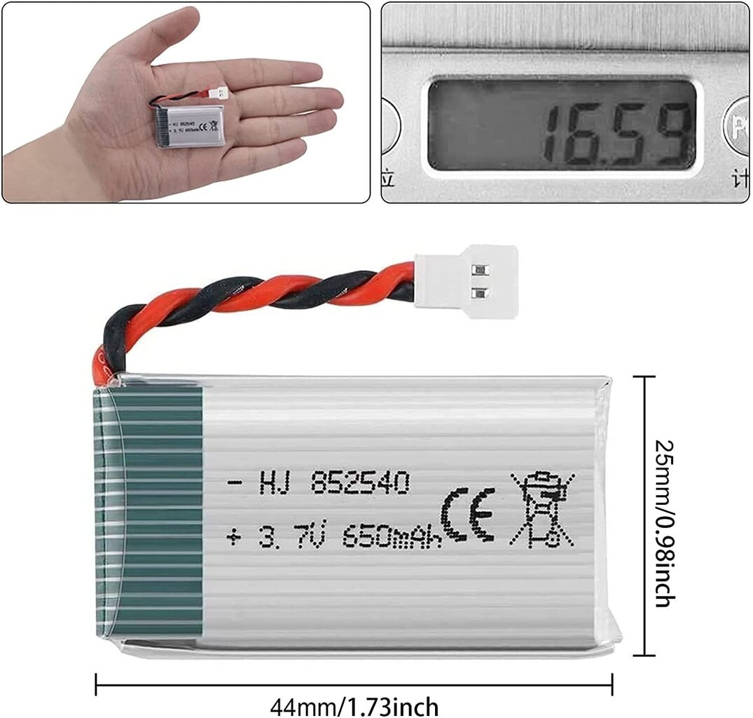 4-osaline aku Syma Drone x5C X5 3.7V 650mAh 25C täiustatud lipo jaoks hind ja info | Patareid | kaup24.ee