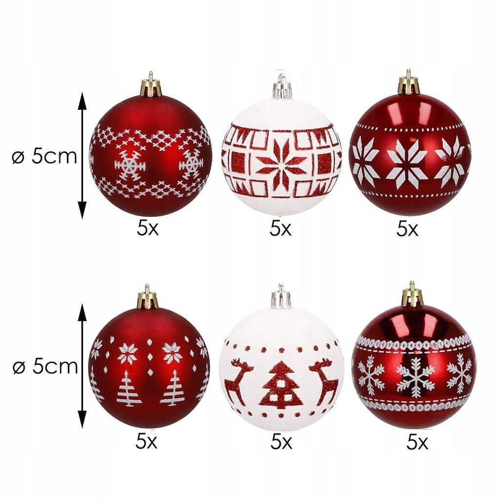 Jõulupuu kaunistused, 30 tk hind ja info | Kuuseehted | kaup24.ee