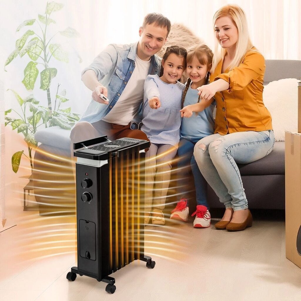 Elektriline õliradiaator ratastega 1500W цена и информация | Küttekehad | kaup24.ee