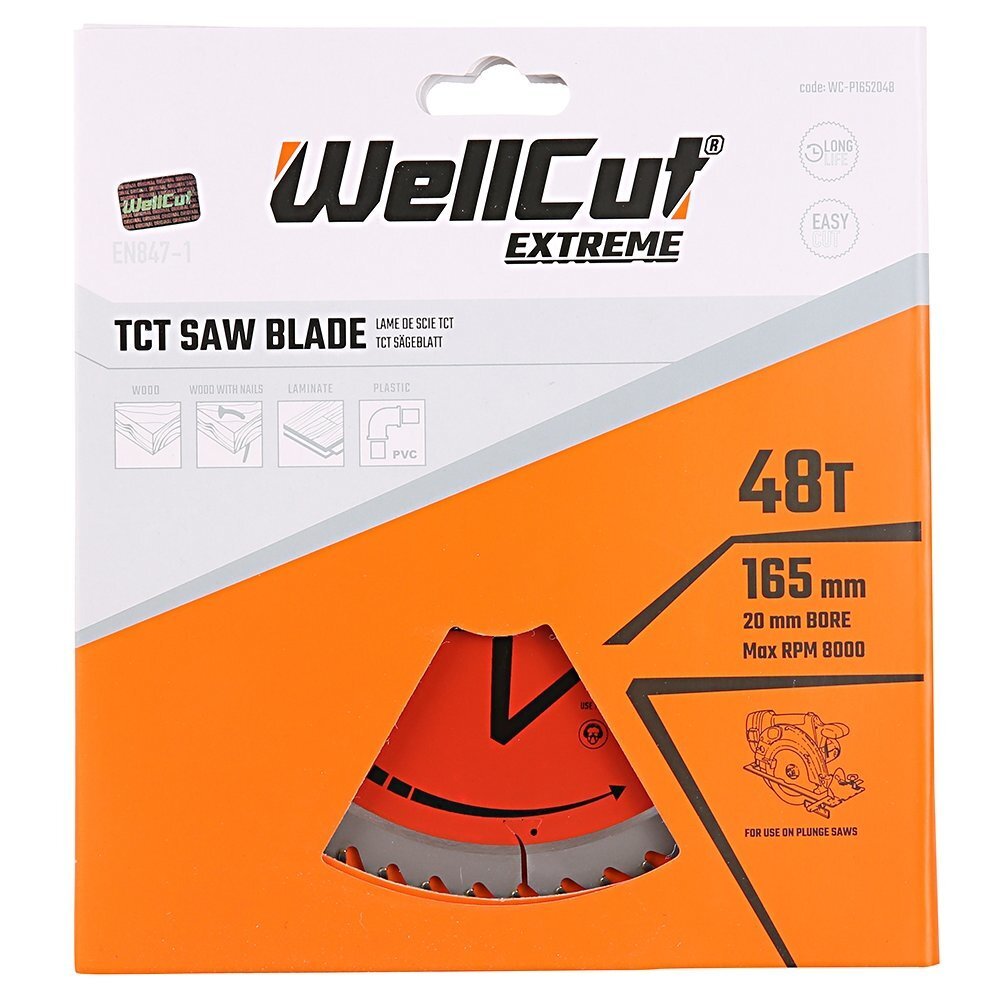 WellCut Extreme TCT lõikeketas 165 mm hind ja info | Aiatööriistade lisatarvikud | kaup24.ee