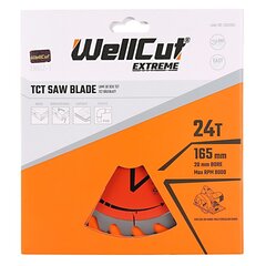 Lõikeketas WellCut Extreme TCT 165 mm hind ja info | Aiatööriistade lisatarvikud | kaup24.ee