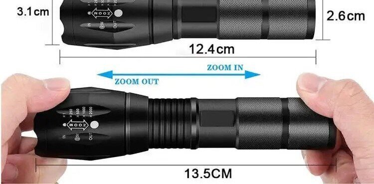 Modux taktikaline LED-taskulamp T6, 2tk. hind ja info | Taskulambid, prožektorid | kaup24.ee