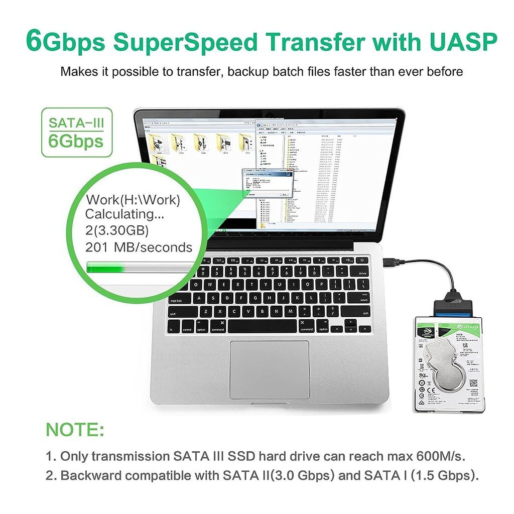 USB-adapter Sata 3.0-ga hind ja info | USB jagajad, adapterid | kaup24.ee