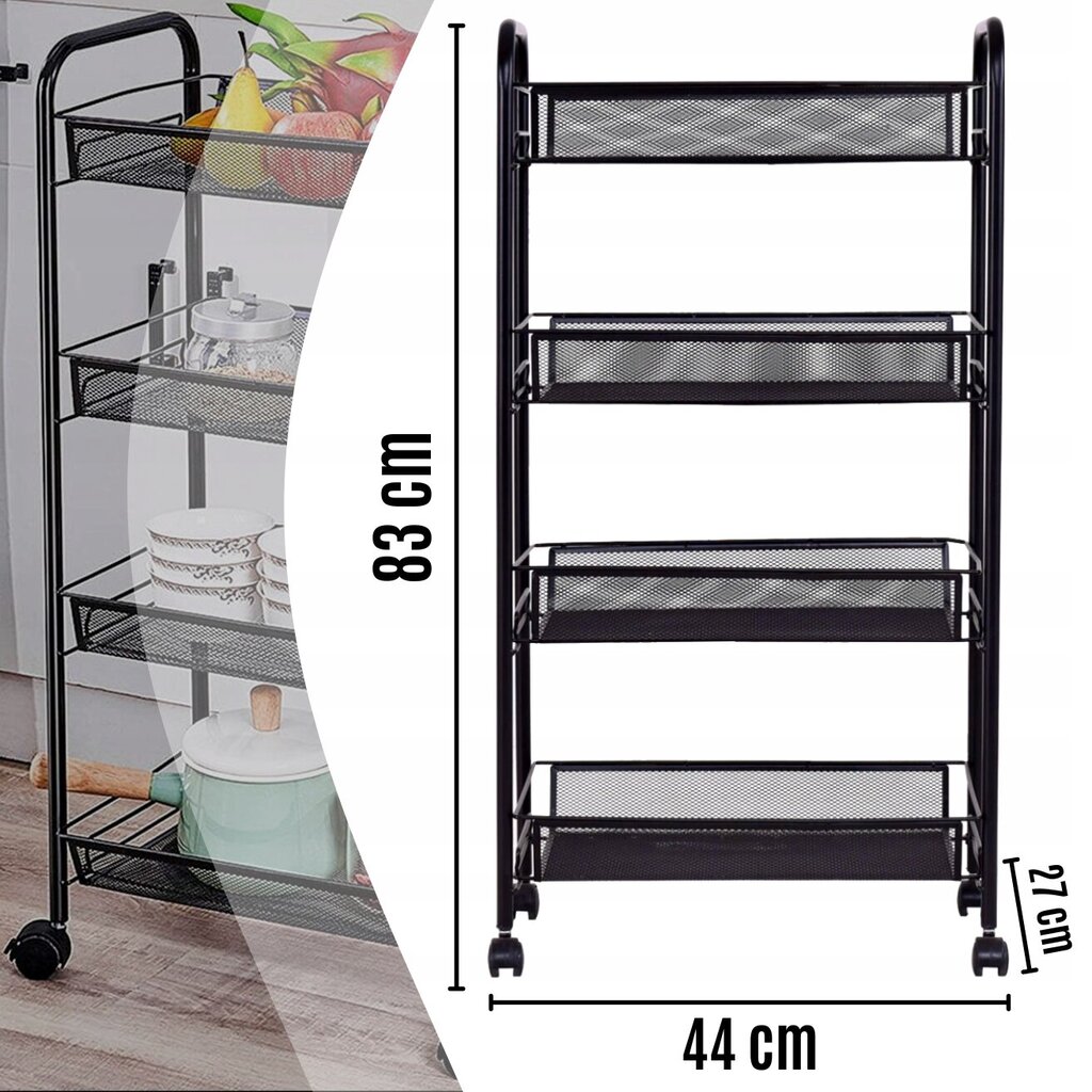 Mobiilne riiul, ratastel köögilaud Memphis, 83 cm цена и информация | Riiulid tööriistadele | kaup24.ee