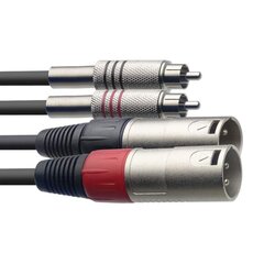 Stagg, RCA, 2 x XLR, 60 cm hind ja info | Kaablid ja juhtmed | kaup24.ee