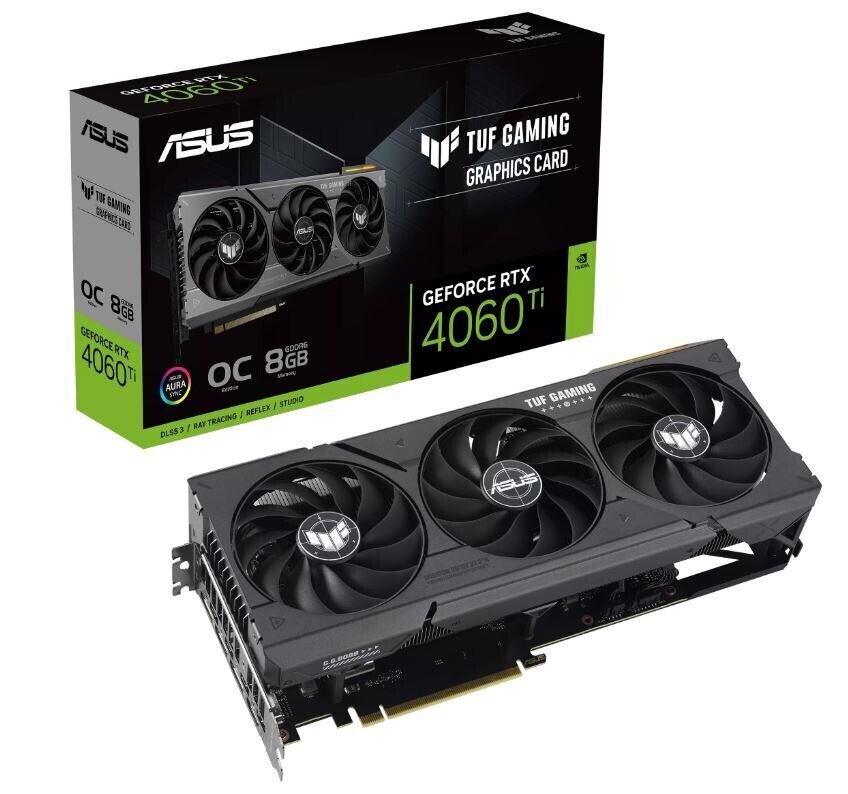 Asus TUF Gaming GeForce RTX 4060 Ti 8GB GDDR6 OC Edition (TUF-RTX4060TI-O8G-GAMING) цена и информация | Videokaardid (GPU) | kaup24.ee