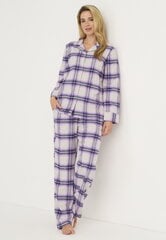 Cellbes naiste pidžaamakomplekt FELICIA, lilla-ruuduline hind ja info | Öösärgid, pidžaamad | kaup24.ee
