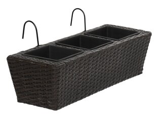 Taimepott rõdule Rattan, 62x29x24 cm цена и информация | Вазоны | kaup24.ee