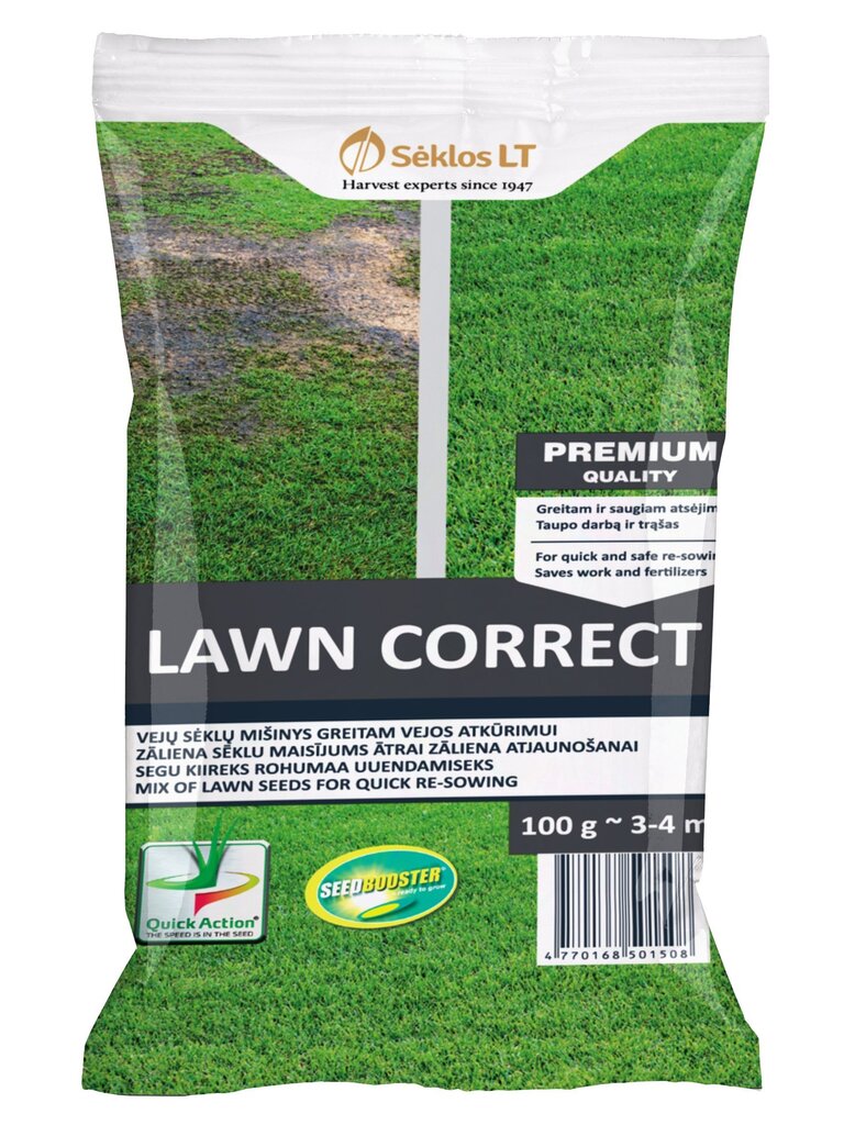 SEGU KIIREKS ROHUMAA UUENDAMISEKS LAWN CORRECT 100 G цена и информация | Murusegud | kaup24.ee