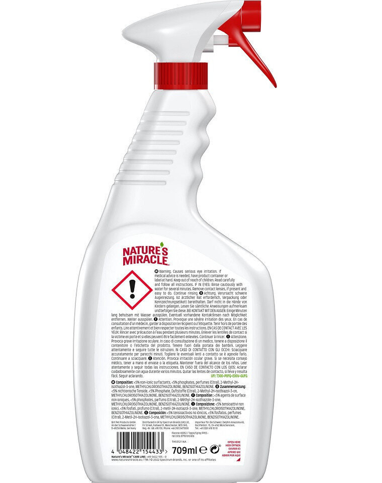 Toode igapäevase kassi mustuse eemaldamiseks Nature's Miracle Stain&Odour, 709 ml hind ja info | Hooldusvahendid loomadele | kaup24.ee