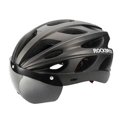 Велосипедный шлем с очками Rockbros TT-16, черный цвет цена и информация | Шлемы | kaup24.ee