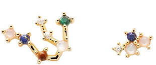 Нежные серебряные серьги с позолотой Pdpaola Водолей Аквариус AR01-402-U цена и информация | Серьги | kaup24.ee