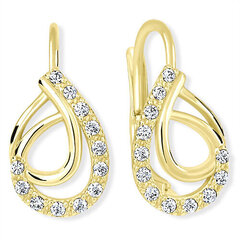 Kuldsed kõrvarõngad kristallidega naistele Brilio 239 001 01065 sBR1684 hind ja info | Kõrvarõngad | kaup24.ee