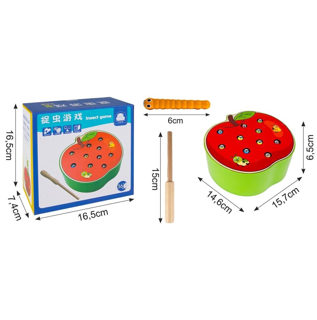 Магнитная игра «Яблоко с выдвижными червячками» MalPlay цена | kaup24.ee