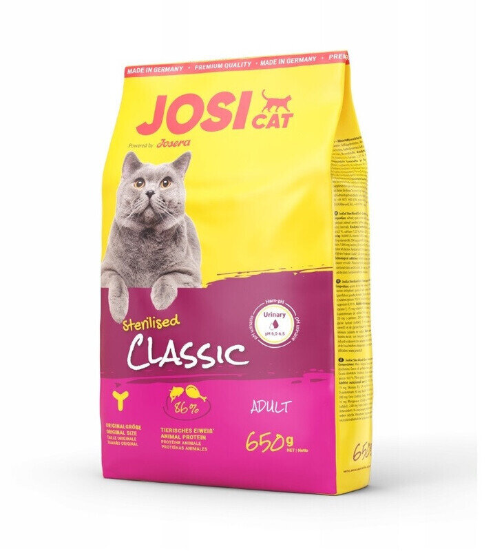 Kuivtoit Josera JosiCat Classic steriliseeritud kassidele, 650 g цена и информация | Kuivtoit kassidele | kaup24.ee