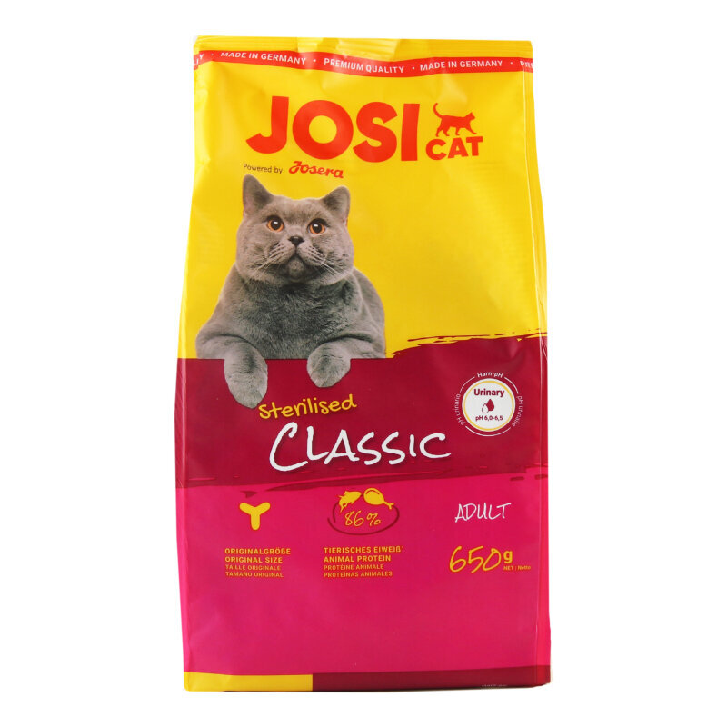 Kuivtoit Josera JosiCat Classic steriliseeritud kassidele, 650 g цена и информация | Kuivtoit kassidele | kaup24.ee