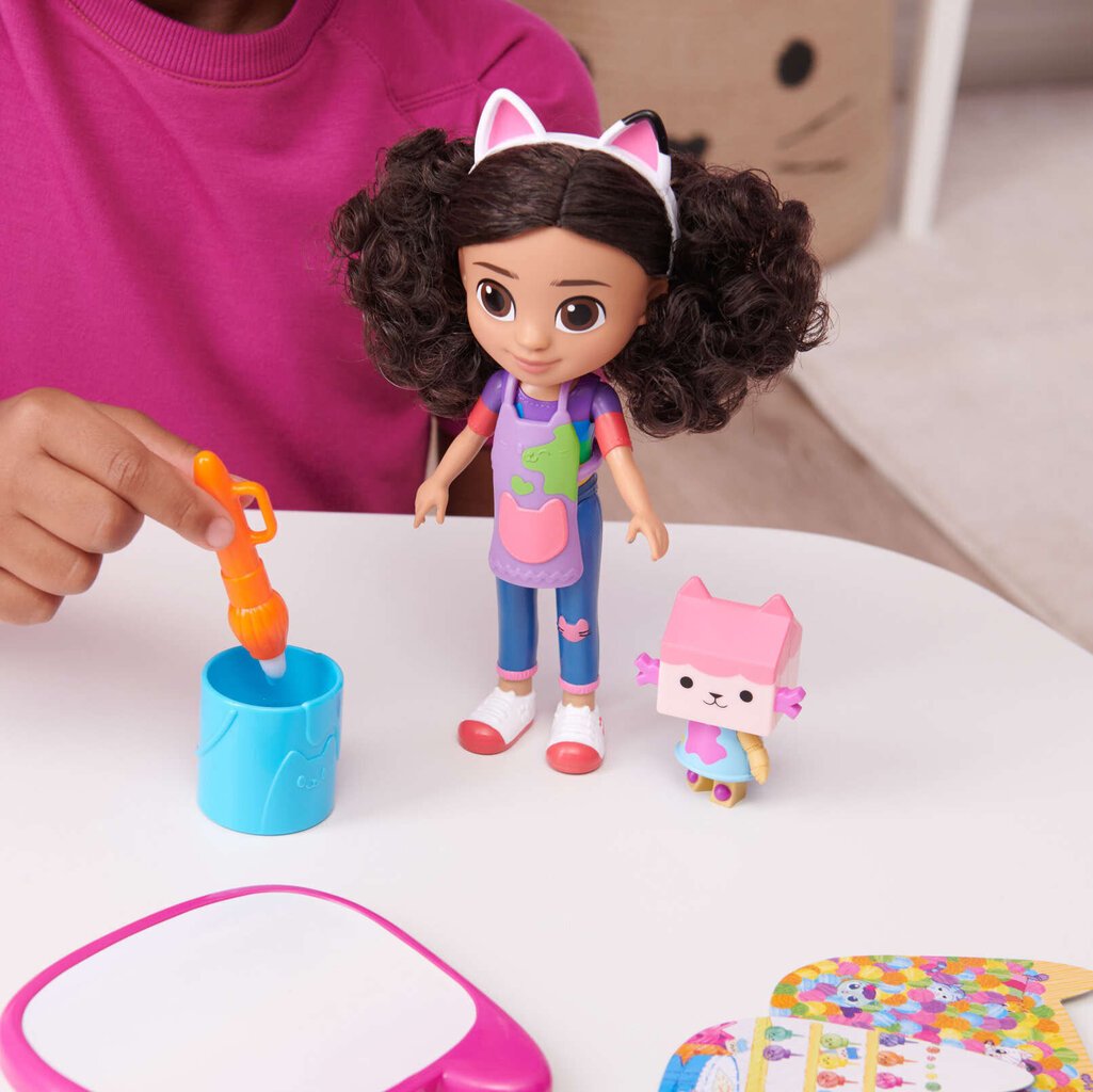 Kass ja Tektotron komplekt Gabby's Dollhouse kunstistuudio vesimaali 20 cm цена и информация | Tüdrukute mänguasjad | kaup24.ee