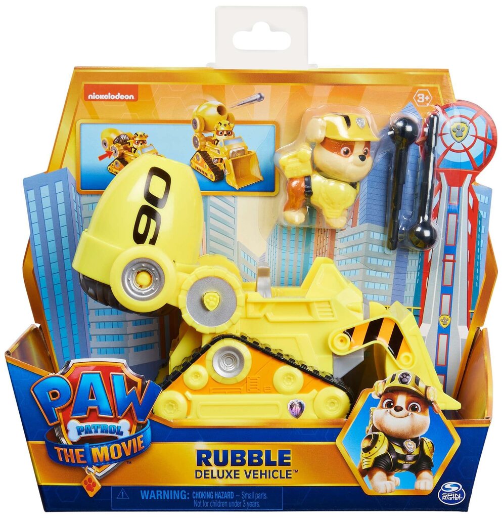 Bulldozer Paw Patrol Rubble Deluxe ehitusauto koos kaatri + figuuriga The Movie Film цена и информация | Poiste mänguasjad | kaup24.ee