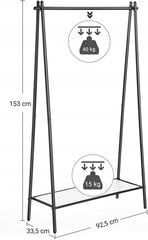 Черная вешалка для одежды LOFT Songmics цена и информация | Вешалка | kaup24.ee