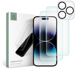 Kaitseklaas TECH-PROTECT SUPREME SET telefonile IPHONE 15 PRO MAX läbipaistev цена и информация | Защитные пленки для телефонов | kaup24.ee