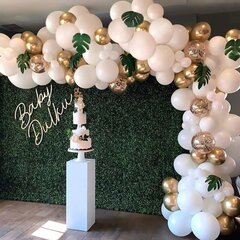 Balloon Garland 90tk, valge, kuld, lehed цена и информация | Воздушные шары | kaup24.ee