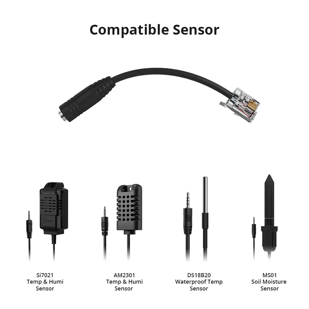 Sonoff AL010, RJ9 4P4C adapter (varem ostetud SI7021, AM2301, DS18B20 või MS01 andurite ühendamiseks Sonoff TH R3 releedega) цена и информация | Andurid, sensorid | kaup24.ee