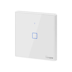Seinalüliti Sonoff TX T2 EU 1C 1-grupi nutikas WiFi + RF puutetundlik, valge, raamiga hind ja info | Lülitid ja pistikupesad | kaup24.ee