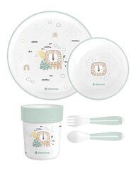 Laste sööginõude komplekt KikkaBoo Savanna, roheline, 6+ kuud цена и информация | Детская посуда, контейнеры для молока и еды | kaup24.ee