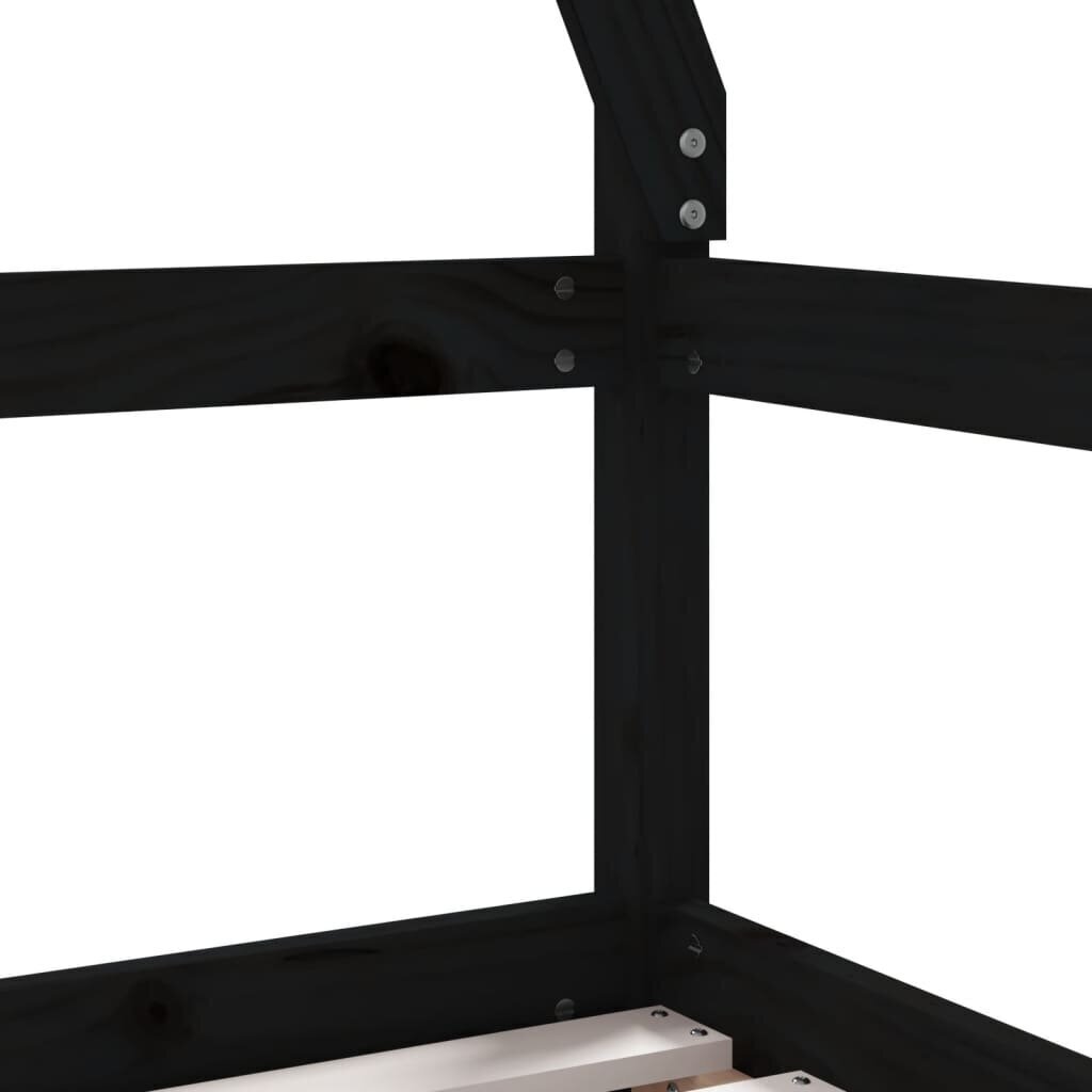 Lastevoodi raam sahtlitega vidaXL, must, 70 x 140 cm hind ja info | Lastevoodid | kaup24.ee
